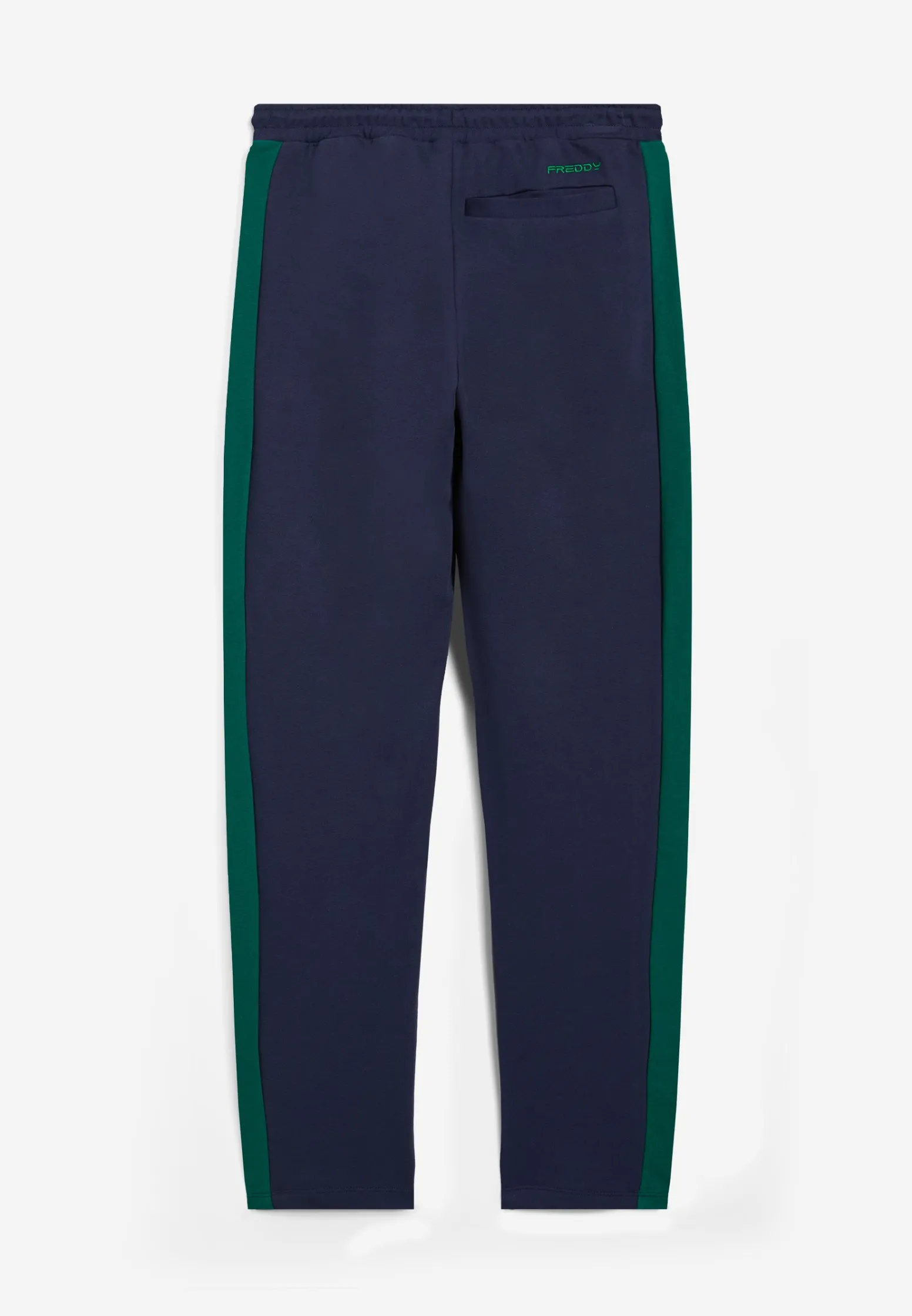 Freddy Pantaloni sport da uomo con bande a contrasto e fondo dritto-Uomo Pantaloni Sportivi