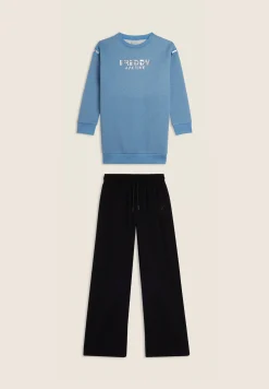 Freddy Pantaloni sportivi Bambina gamba ampia con spacchi laterali- Pantaloni Sportivi