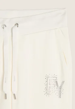 Freddy Pantaloni Sportivi con Polsini in Costina e Strass-Donna Pantaloni Sportivi