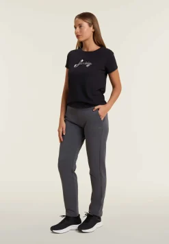 Freddy Pantaloni sportivi da donna con fondo dritto e logo strass-Donna Ginnastica|Pantaloni Sportivi