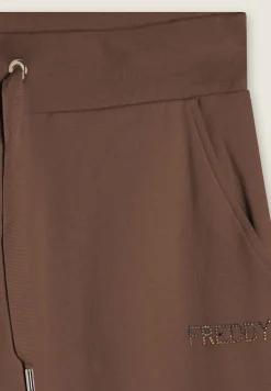 Freddy Pantaloni sportivi da donna con polsini e strass bicolore-Donna Ginnastica|Pantaloni Sportivi
