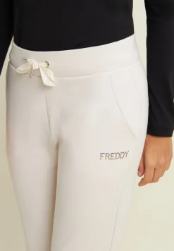 Freddy Pantaloni sportivi da donna con polsini e strass bicolore-Donna Ginnastica|Pantaloni Sportivi