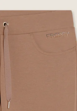 Freddy Pantaloni sportivi da donna con tasche interne e strass-Donna Ginnastica|Pantaloni Sportivi