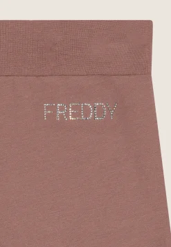 Freddy Pantaloni Sportivi Fondo Dritto con Dettagli in Strass-Donna Pantaloni Sportivi