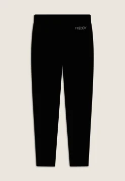 Freddy Pantaloni Sportivi Fondo Dritto con Dettagli in Strass-Donna Pantaloni Sportivi