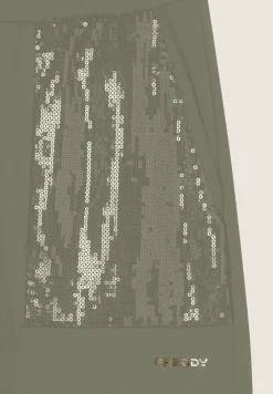 Freddy Pantaloni Wide leg con paillettes in French Terry Modal-Donna Pantaloni Sportivi