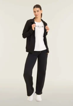 Freddy Pantaloni wide leg da donna con logo in strass bicolore-Donna Ginnastica|Pantaloni Sportivi
