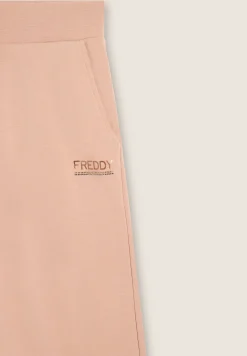 Freddy Pantaloni wide leg da donna con logo in strass bicolore-Donna Ginnastica|Pantaloni Sportivi