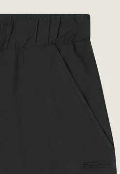 Freddy Pantaloni wide leg in cotone navetta con ricami Sangallo-Donna Pantaloni Sportivi