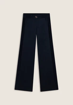 Freddy Pantaloni wide leg in viscosa con dettagli in ciniglia-Donna Pantaloni Sportivi