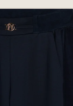 Freddy Pantaloni wide leg in viscosa con dettagli in ciniglia-Donna Pantaloni Sportivi