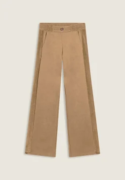 Freddy Pantaloni wide leg in viscosa con dettagli in ciniglia-Donna Pantaloni Sportivi