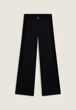 Freddy Pantaloni wide leg in viscosa con dettagli in ciniglia-Donna Pantaloni Sportivi