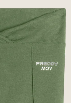 Freddy Pantaloni Yoga Vita Incrociata in felpa lunghezza 7/8-Donna Fitness|Pantaloni Sportivi