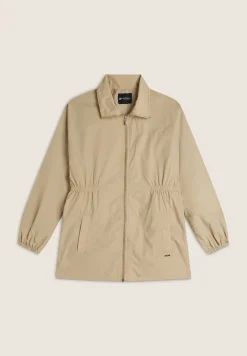 Freddy Parka donna collo alto in nylon con zip ed elastico in vita-Donna Giacche