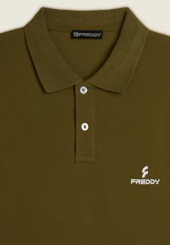 Freddy Polo Uomo in Piquet di Cotone 100% con Logo-Uomo T-shirts E Polo