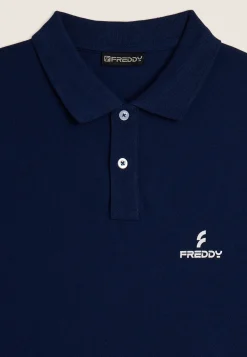 Freddy Polo Uomo in Piquet di Cotone 100% con Logo-Uomo T-shirts E Polo