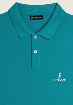 Freddy Polo Uomo in Piquet di Cotone 100% con Logo-Uomo T-shirts E Polo