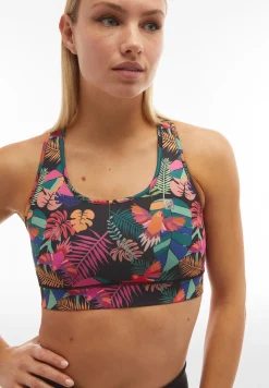 Freddy Reggiseno sportivo a sostegno medio stampa tropicale-Donna Padel|Pilates