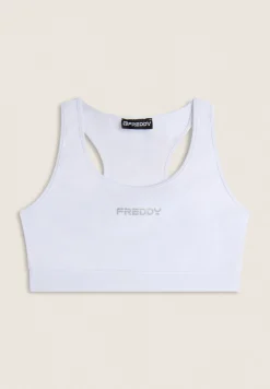 Freddy Reggiseno Sportivo con Supporto Medio e bordature a contrasto-Donna Padel|Pilates
