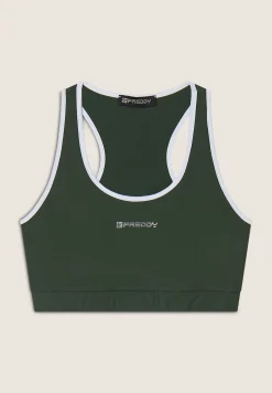 Freddy Reggiseno Sportivo con Supporto Medio e bordature a contrasto-Donna Padel|Pilates