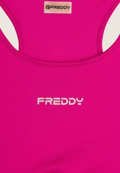 Freddy Reggiseno sportivo in tessuto tecnico con logo bronzo-Donna Fitness|Top E Canotte