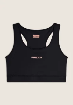 Freddy Reggiseno sportivo in tessuto tecnico con logo bronzo-Donna Fitness|Top E Canotte