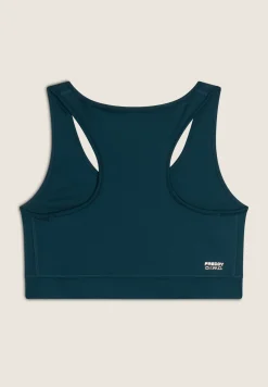 Freddy Reggiseno sportivo in tessuto tecnico con logo bronzo-Donna Fitness|Top E Canotte