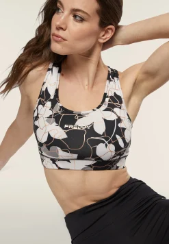 Freddy Reggiseno sportivo in tessuto tecnico floreale-Donna Padel|Pilates
