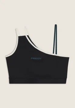 Freddy Reggiseno sportivo monospalla con dettagli contrasto-Donna Padel|Pilates