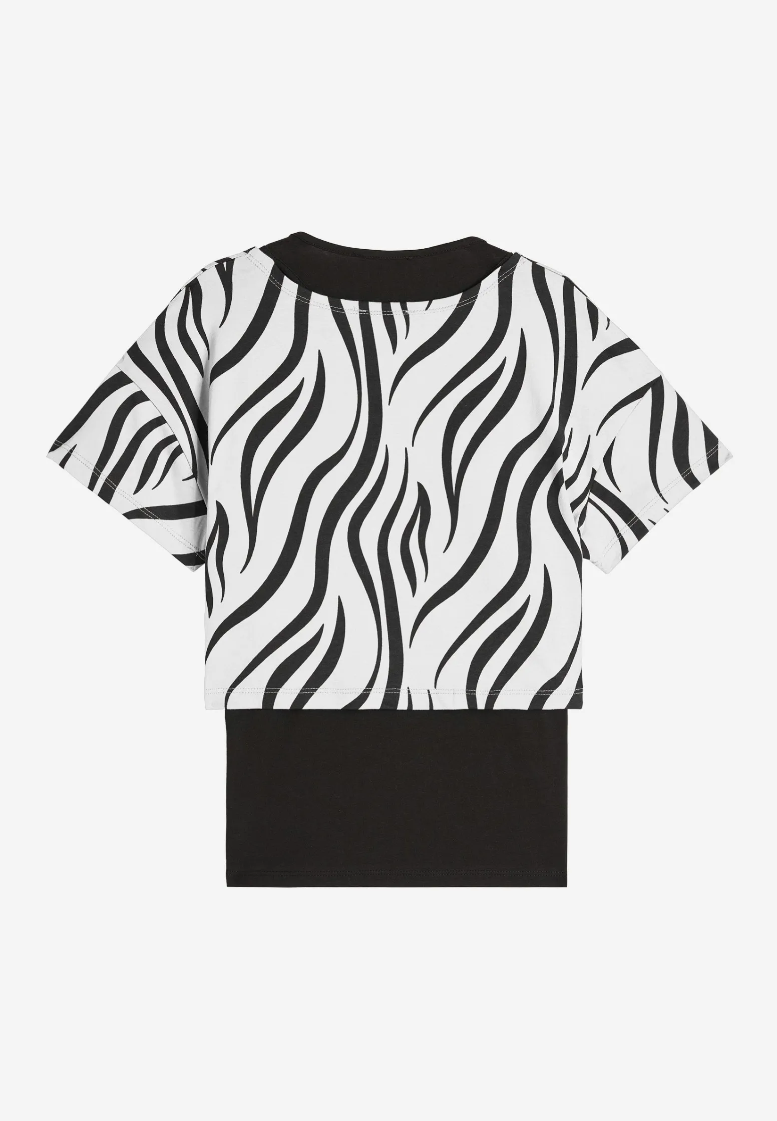 Freddy Set canotta+t-shirt cropped da donna con stampa zebrata-Donna Pilates|Fitness