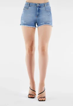 Freddy Shorts BLACK in denim chiaro con fondo sfrangiato-Donna Jeans E Pantaloni|Tutti I Pantaloni