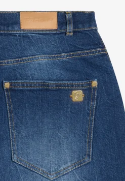Freddy Shorts mom fit vita alta in denim con risvolto sul fondo-Donna Padel|Shorts
