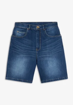 Freddy Shorts mom fit vita alta in denim con risvolto sul fondo-Donna Padel|Shorts