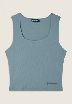 Freddy Top a costine stretch con scollo asimmetrico-Donna Top E Canotte