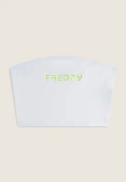 Freddy Top Bambina Senza Spalline con Logo e Strass- Top E Canotte
