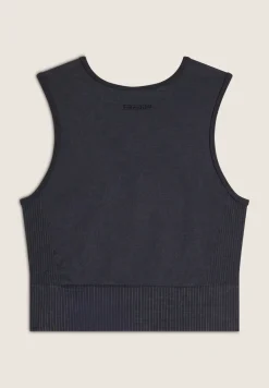 Freddy Top corto senza maniche in tessuto seamless ice wash-Donna Padel|Pilates