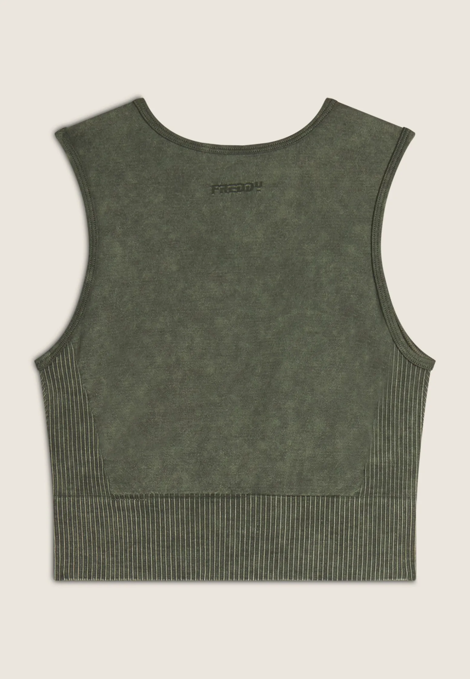 Freddy Top corto senza maniche in tessuto seamless ice wash-Donna Padel|Pilates