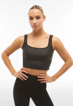 Freddy Top corto stile bustier in similpelle-Donna Top E Canotte