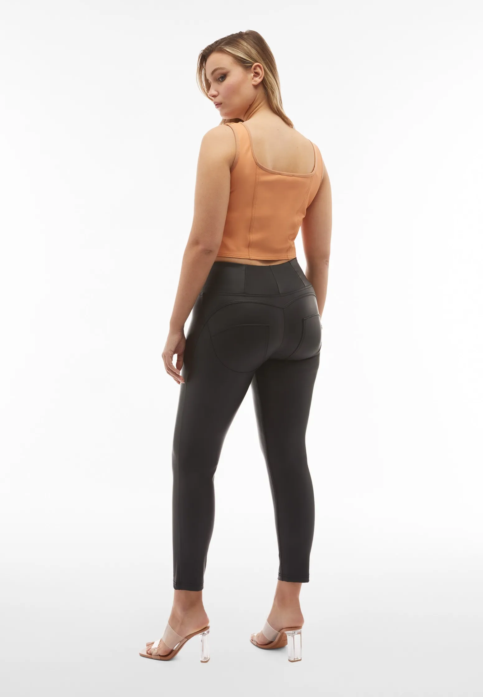 Freddy Top corto stile bustier in similpelle-Donna Top E Canotte