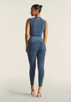Freddy Top cropped effetto denim decorato sulle spalle-Donna Top E Canotte