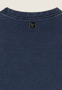 Freddy Top cropped effetto denim decorato sulle spalle-Donna Top E Canotte