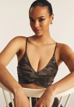 Freddy Top cropped fantasia camo con incroci frontali-Donna Top E Canotte