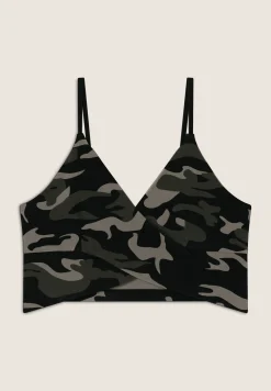 Freddy Top cropped fantasia camo con incroci frontali-Donna Top E Canotte