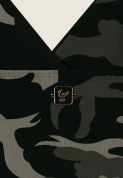 Freddy Top cropped fantasia camo con incroci frontali-Donna Top E Canotte