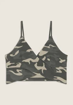 Freddy Top cropped fantasia camo con incroci frontali-Donna Top E Canotte