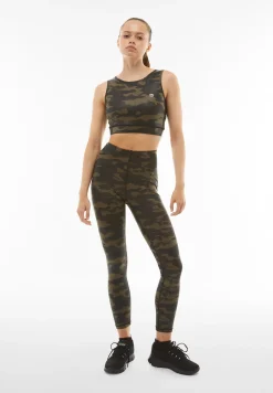 Freddy Top sportivo camouflage in tessuto tecnico effetto glitter-Donna Pilates|Ginnastica