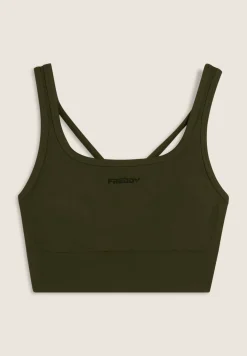 Freddy Top sportivo con coppe e inserti a spina di pesce-Donna Pilates|Fitness
