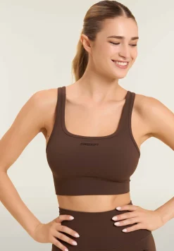 Freddy Top sportivo con coppe e inserti a spina di pesce-Donna Pilates|Fitness