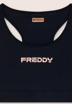 Freddy Top sportivo con retro vogatore elasticizzato-Donna Pilates|Fitness